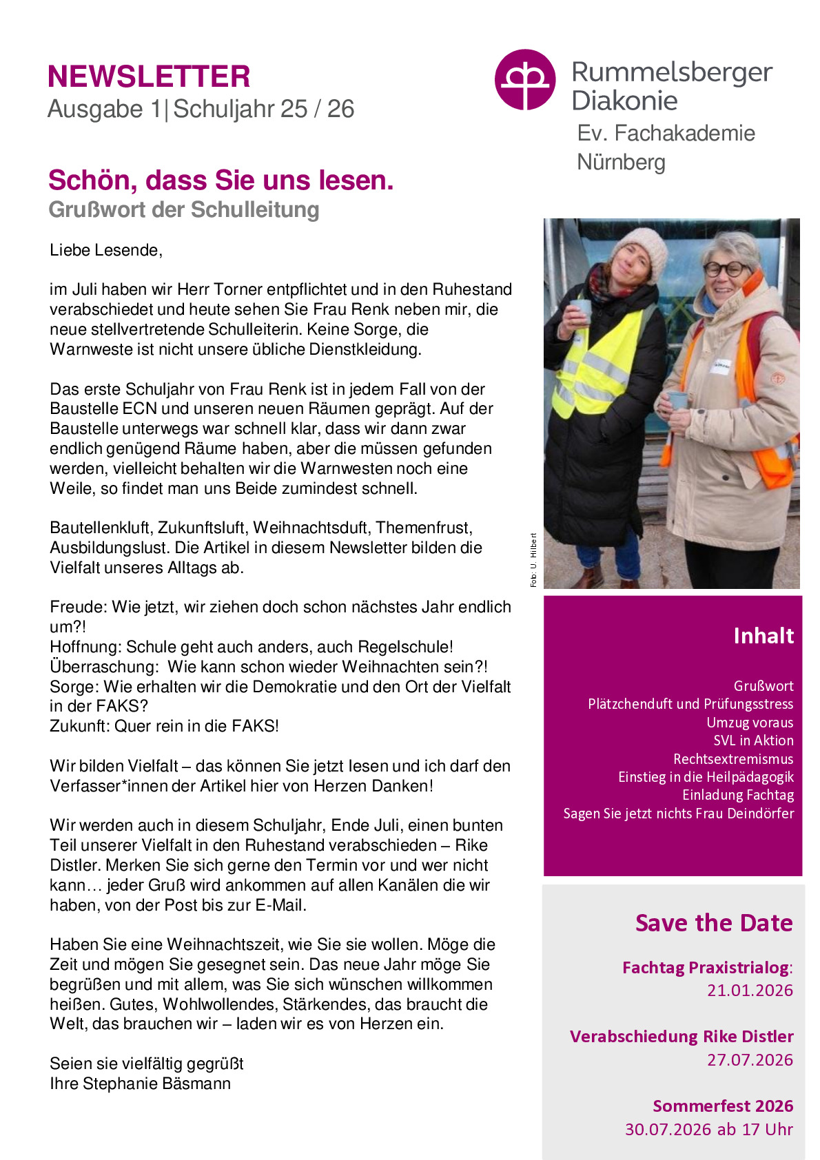 Newsletter - Ausgabe 1/2025-26 als PDF