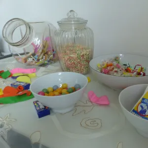 Die 70er Jahre mit beliebtem Süßkram aus der Zeit