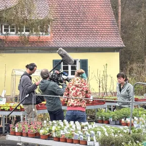 Dreharbeiten in der Gärtnerei