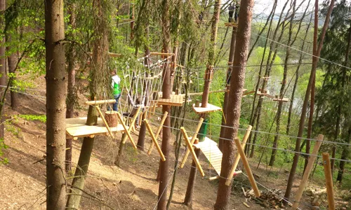 Blick in den Waldseilgarten