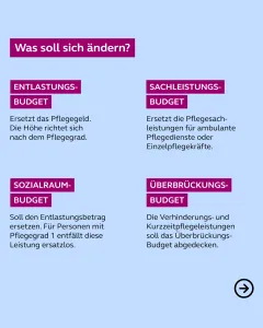 Pflegereform Pflegeleistung - die neuen Budgets im Überblick