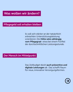 Pflegereform Pflegeleistungen - was wollen wir verändern?