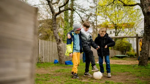 Drei Jungs im HPT-Garten