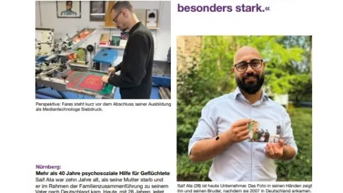 Artikel zum Thema PSZ Nürnberg im  Jahresbericht der Diakonie Deutschland