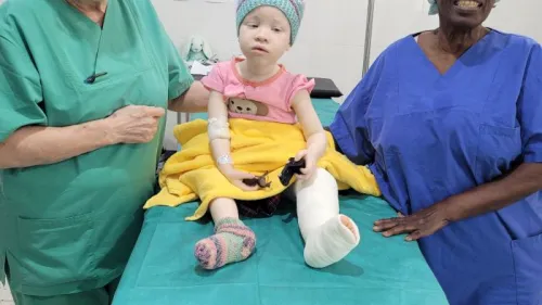 Patientin mit Albinismus