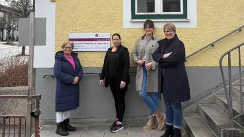 von links nach rechts: Elena Irimie, stellv. Pflegedienstleiterin, Stefanie Gressler, Pflegedienstleiterin, Eva Schwatzer, Verwaltung und Sibylle Spindler, Regionalleiterin Süd